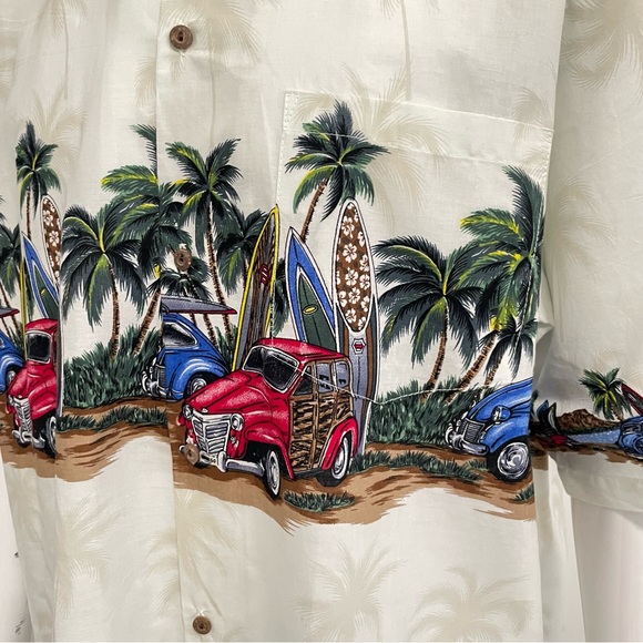 GOHAWAII Hawaii Men's Size XXL Short Sleeve Shirt Vintage Cars Surfboard Beach - Picture 8 of 12